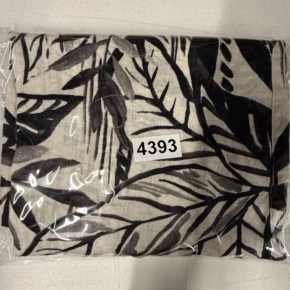 Tahari Womens 2X Black White Tropical Leaf Print 100% Linen Sleeveless Dress - Picture 8 of 8